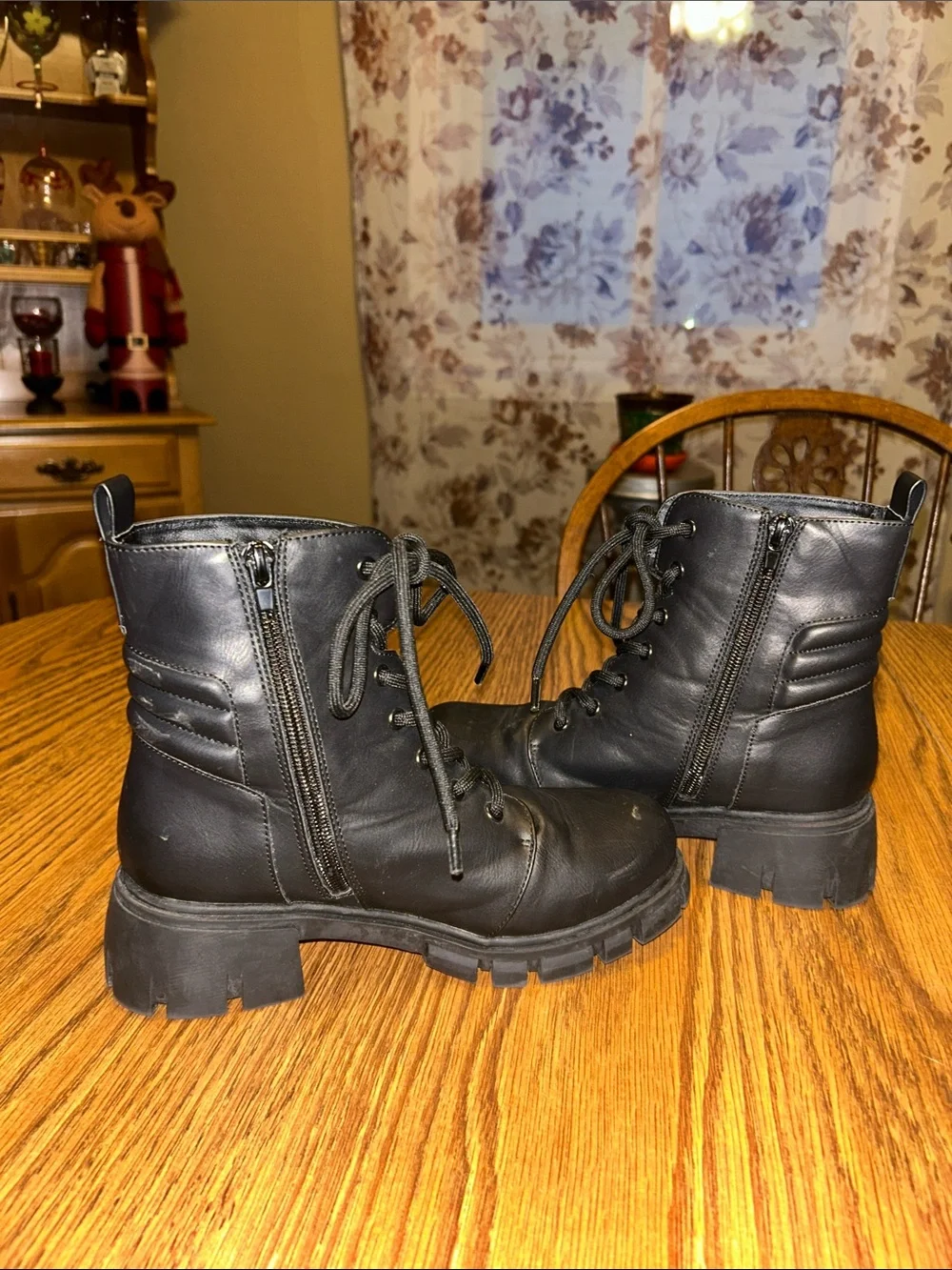 Buckle Black Lace-Up Kids Ankle Boots